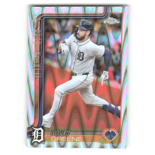 2025 topps Chrome RayWave Refractor #34 Riley Greene NM-MT Detroit Tigers Baseball Card - Baseball Card Single