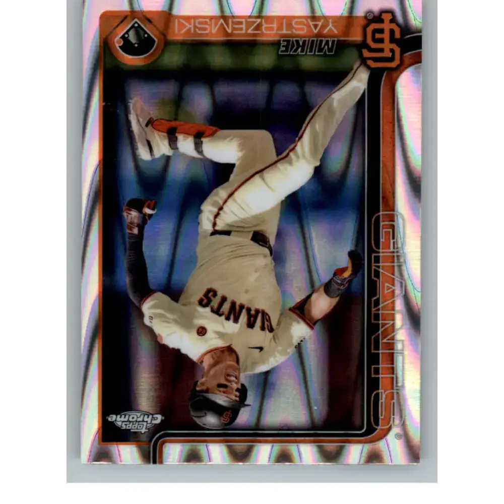 2025 topps Chrome RayWave Refractor #40 Mike Yastrzemski NM-MT San Francisco Giants Baseball Card - Baseball Card Single
