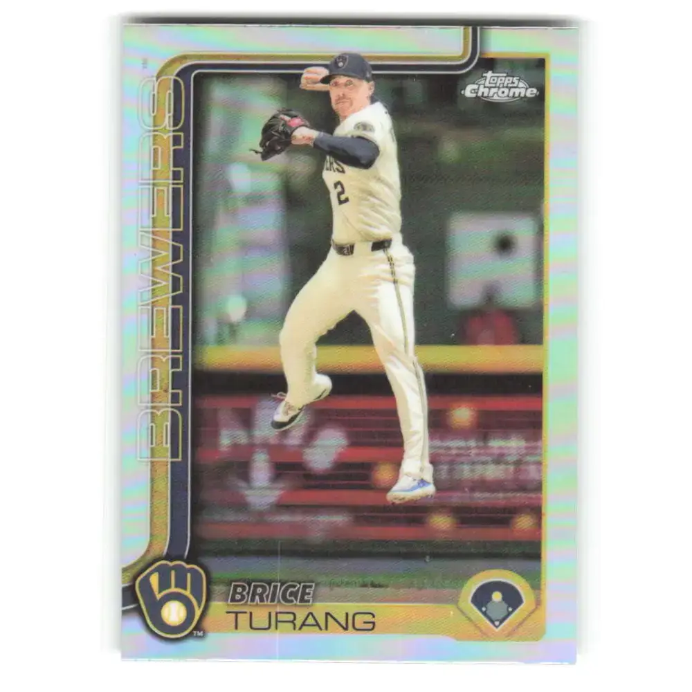 2025 topps Chrome Refractor #109 Brice Turang NM-MT Milwaukee Brewers Baseball Card - Baseball Card Single
