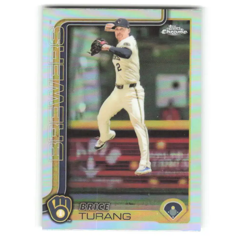 2025 topps Chrome Refractor #109 Brice Turang NM-MT Milwaukee Brewers Baseball Card - Baseball Card Single