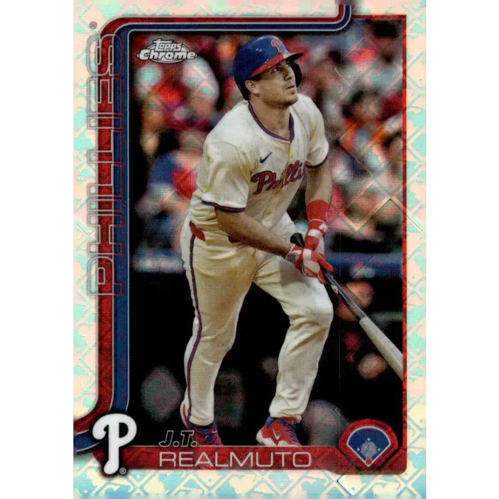 2025 topps Chrome Refractor #2 J.T. Realmuto NM-MT Philadelphia Phillies Baseball Card - Baseball Card Single