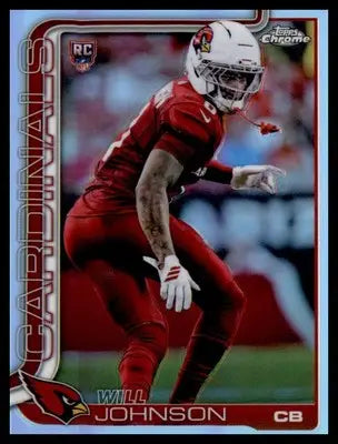 2025 Topps Chrome Refractor #349 Will Johnson Rookie Rookie - Football Card Single