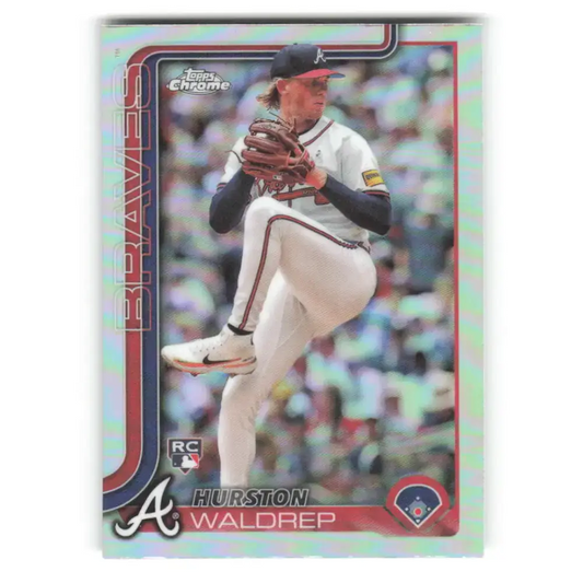 2025 topps Chrome Refractor #90 Hurston Waldrep NM-MT RC Rookie Atlanta Braves Baseball Card - Baseball Card Single