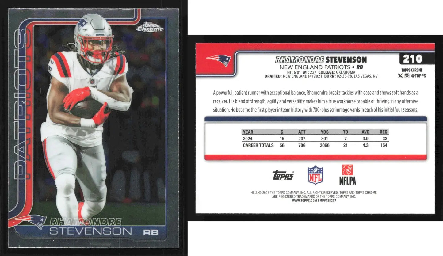 2025 Topps Chrome RHAMONDRE STEVENSON #210 New England Patriots - Football Card Single