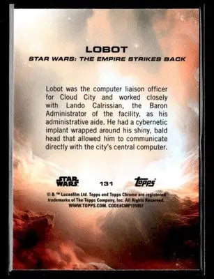 2025 Topps Chrome Sapphire Edition Star Wars #131 Lobot - Star Wars Card Single