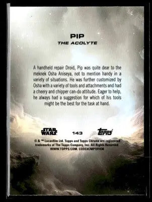 2025 Topps Chrome Sapphire Edition Star Wars #143 Pip - Trading Card