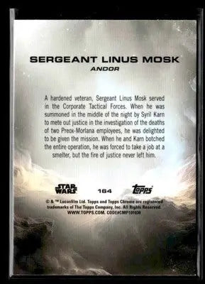 2025 Topps Chrome Sapphire Edition Star Wars #164 Sergeant Linus Mosk - Trading Card