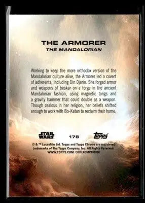 2025 Topps Chrome Sapphire Edition Star Wars #178 The Armorer - Trading Card