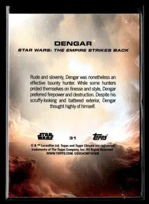 2025 Topps Chrome Sapphire Edition Star Wars #31 Dengar - Star Wars Card Single