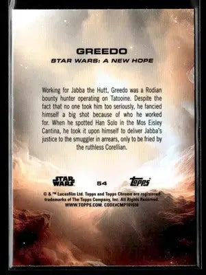 2025 Topps Chrome Sapphire Edition Star Wars #54 Greedo - Trading Card