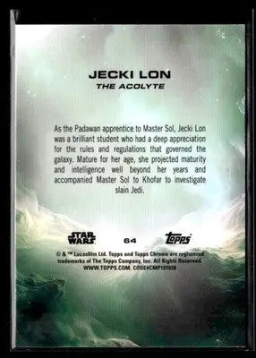 2025 Topps Chrome Sapphire Edition Star Wars #64 Jecki Lon - Trading Card