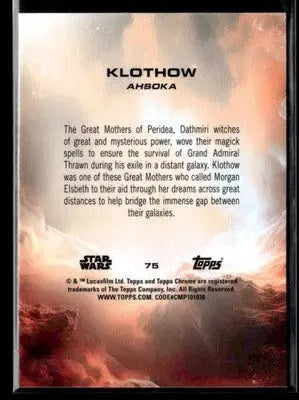 2025 Topps Chrome Sapphire Edition Star Wars #75 Klothow - Trading Card