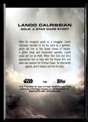 2025 Topps Chrome Sapphire Edition Star Wars #78 Lando Calrissian - Star Wars Card Single