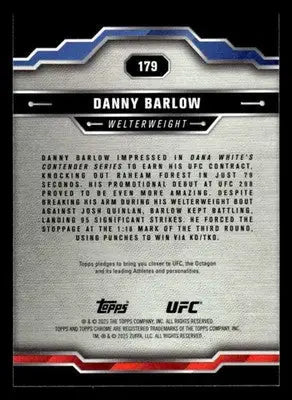 2025 Topps Chrome Sapphire Edition UFC #179 Danny Barlow - UFC/MMA Card Single