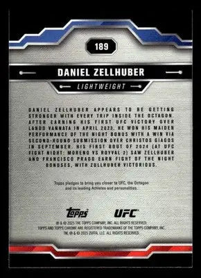 2025 Topps Chrome Sapphire Edition UFC #189 Daniel Zellhuber - UFC/MMA Card Single