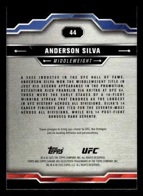 2025 Topps Chrome Sapphire Edition UFC #44 Anderson Silva - UFC/MMA Card Single