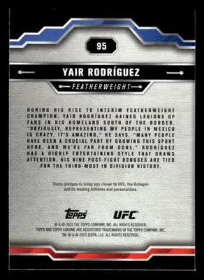2025 Topps Chrome Sapphire Edition UFC #95 Yair Rodríguez - UFC/MMA Card Single