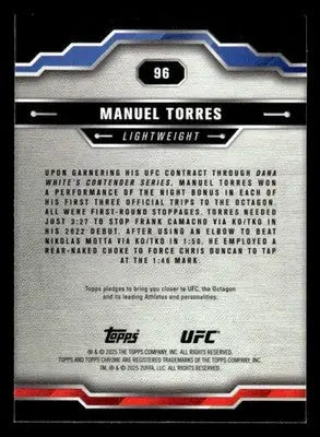 2025 Topps Chrome Sapphire Edition UFC #96 Manuel Torres - UFC/MMA Card Single