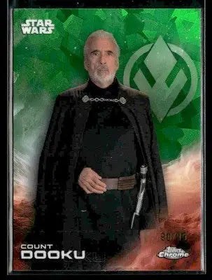 2025 Topps Chrome Sapphire Star Wars #27 Count Dooku Green Sapphire #90/99 - Trading Card