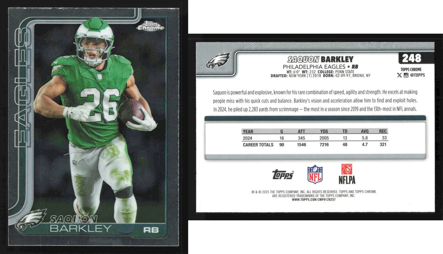 2025 Topps Chrome SAQUON BARKLEY #248 Philadelphia Eagles - Football Card Single