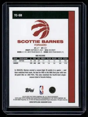 2025 Topps Chrome Scottie Barnes #TC-SB Basketball - Basketball Card Single
