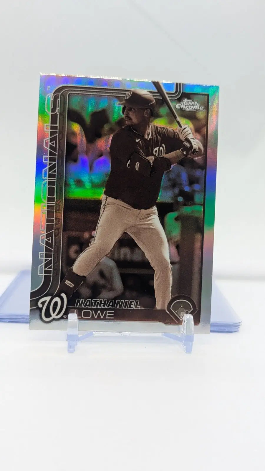2025 Topps Chrome SEPIA REFRACTOR Nathaniel Lowe #49 Washington Nationals - Baseball Card Single
