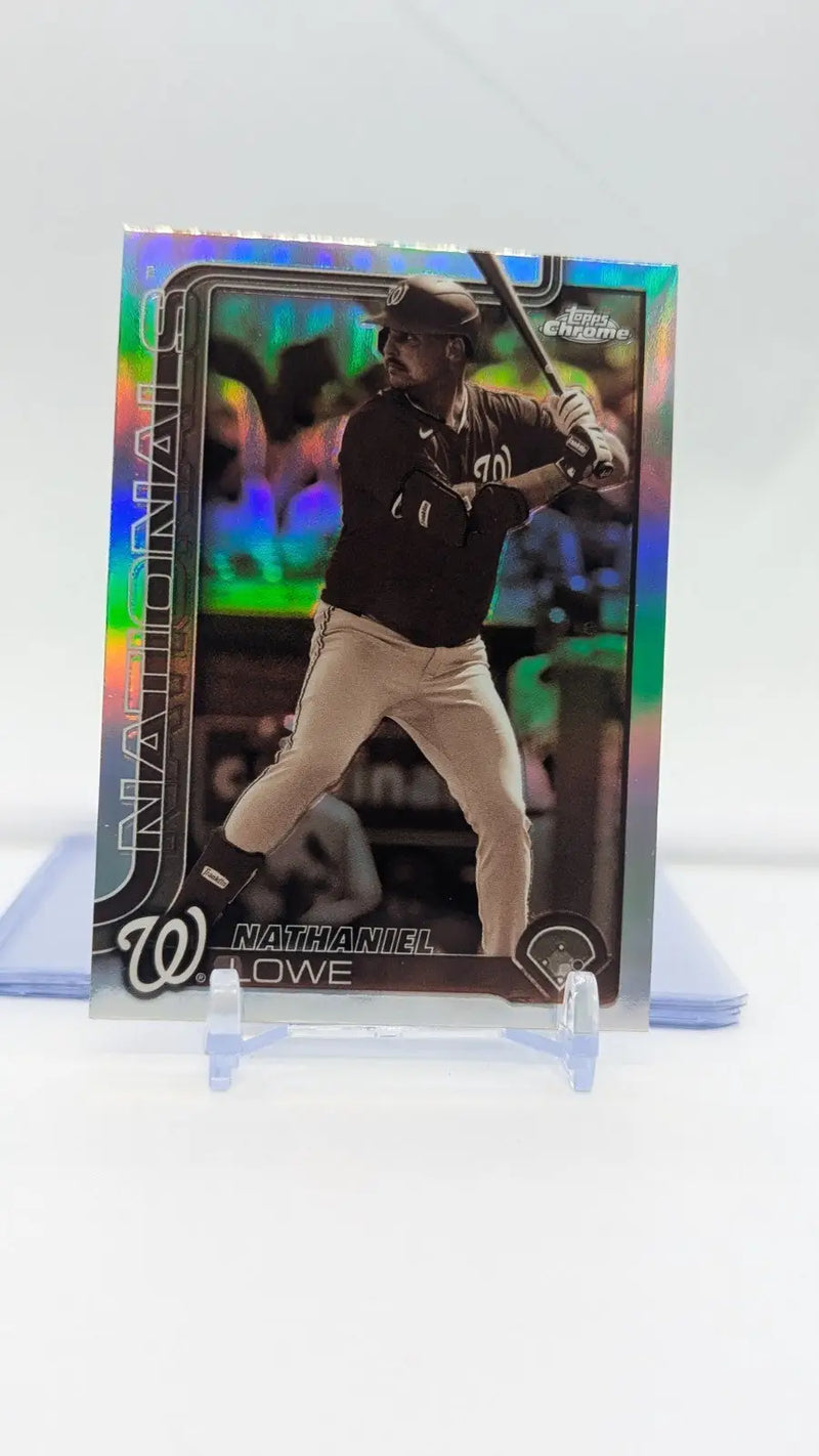 2025 Topps Chrome SEPIA REFRACTOR Nathaniel Lowe #49 Washington Nationals - Baseball Card Single