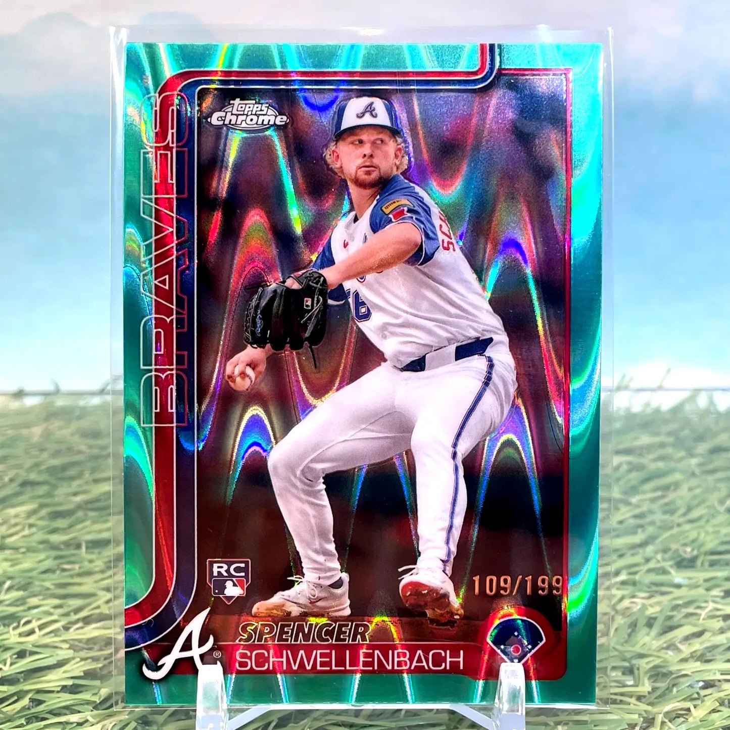 2025 Topps Chrome Spencer Schwellenbach Aqua Lava Refractor RC /199 - Baseball Card Single