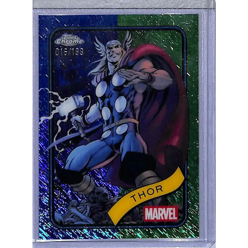 2025 Topps Chrome Spider Man Blue Green #119 Thor NM-MT - Marvel Card Single