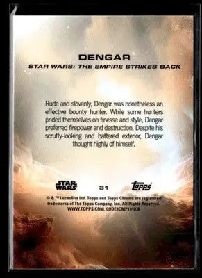 2025 Topps Chrome Star Wars #31 Dengar - Star Wars Card Single