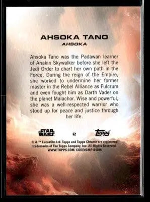 2025 Topps Chrome Star Wars Ahsoka Tano #2 Ahsoka - Star Wars Card Single