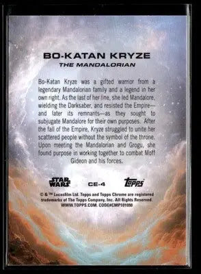 2025 Topps Chrome Star Wars Bo-Katan Kryze #CE-4 Costco Exclusive - Star Wars Card Single