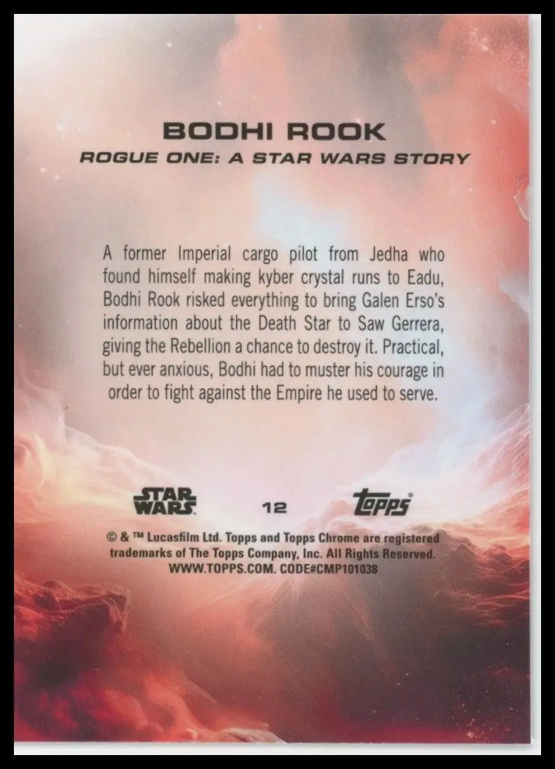 2025 Topps Chrome Star Wars Bodhi Rook #12 Rogue One Trading Card - Star Wars Card Single