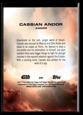 2025 Topps Chrome Star Wars Cassian Andor #22 Andor - Star Wars Card Single