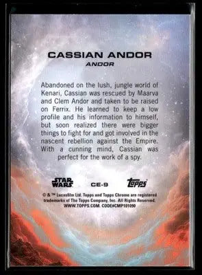 2025 Topps Chrome Star Wars Cassian Andor #CE-9 Costco Exclusive - Star Wars Card Single