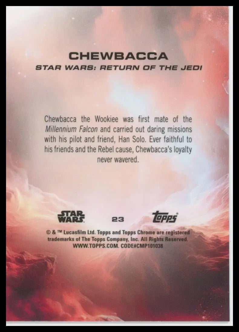 2025 Topps Chrome Star Wars Chewbacca #23 Return of the Jedi Trading Card - Star Wars Card Single