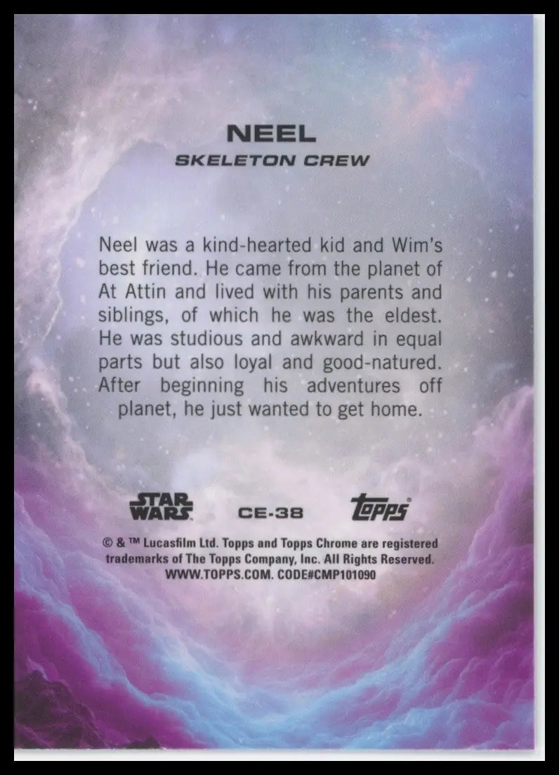 2025 Topps Chrome Star Wars Costco Neel Debut #CE-38 Skeleton Crew Trading Card - Star Wars Card Single