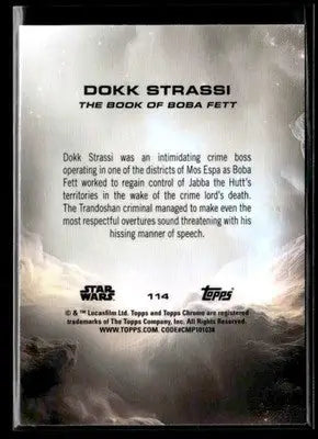 2025 Topps Chrome Star Wars Dokk Strassi #114 The Book of Boba Fett - Star Wars Card Single