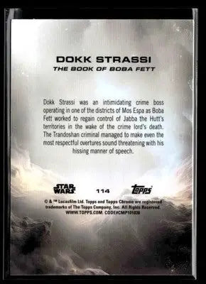 2025 Topps Chrome Star Wars Dokk Strassi #114 The Book of Bobba Fett - Star Wars Card Single