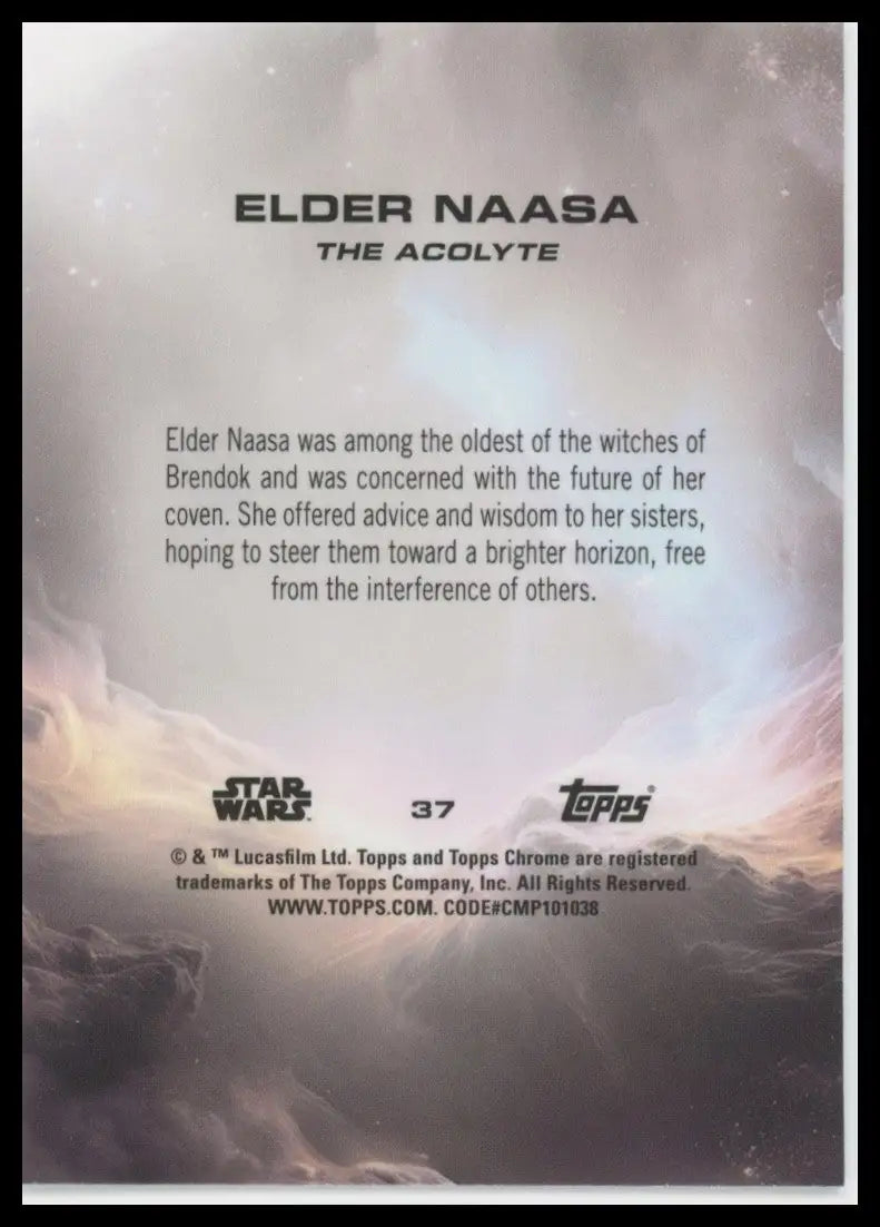 2025 Topps Chrome Star Wars Elder Naasa Debut #37 Acolyte Trading Card - Non-Sports Card Single
