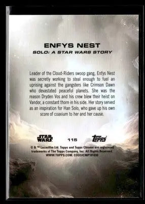 2025 Topps Chrome Star Wars Enfys Nest #115 Solo - Star Wars Card Single