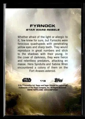 2025 Topps Chrome Star Wars Fyrnock #118 Rebels - Star Wars Card Single