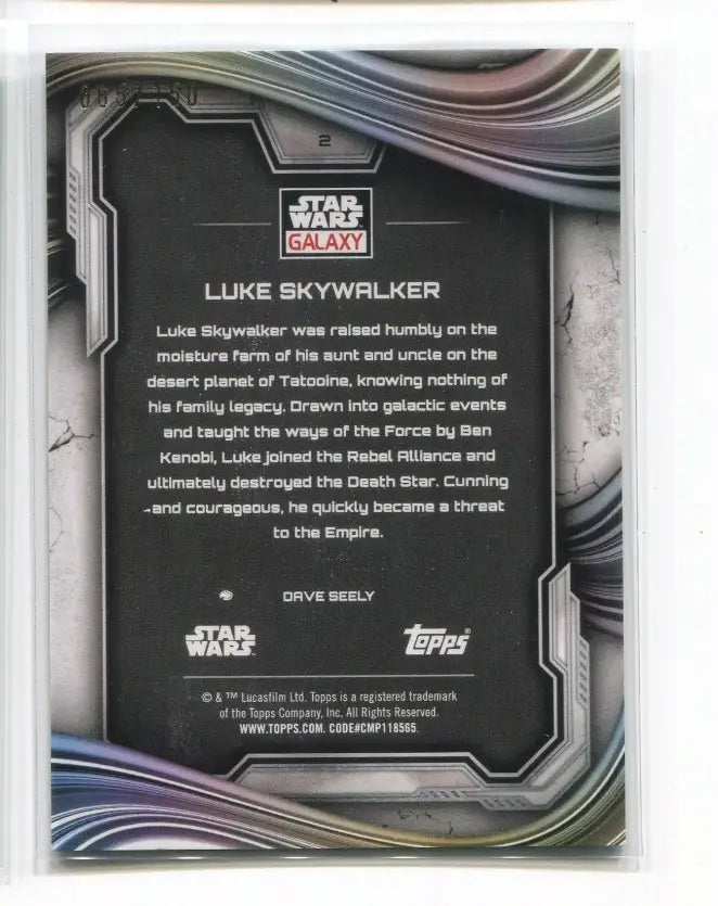 2025 Topps Chrome Star Wars Galaxy #2 Luke Skywalker Atomic Refractor /150 - Star Wars Card Single