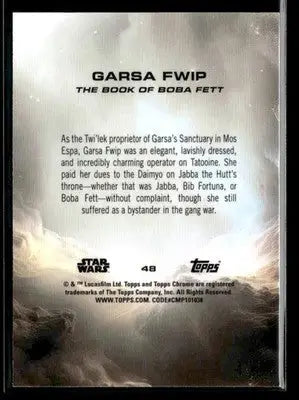 2025 Topps Chrome Star Wars Garsa Fwip #48 The Book of Boba Fett - Star Wars Card Single