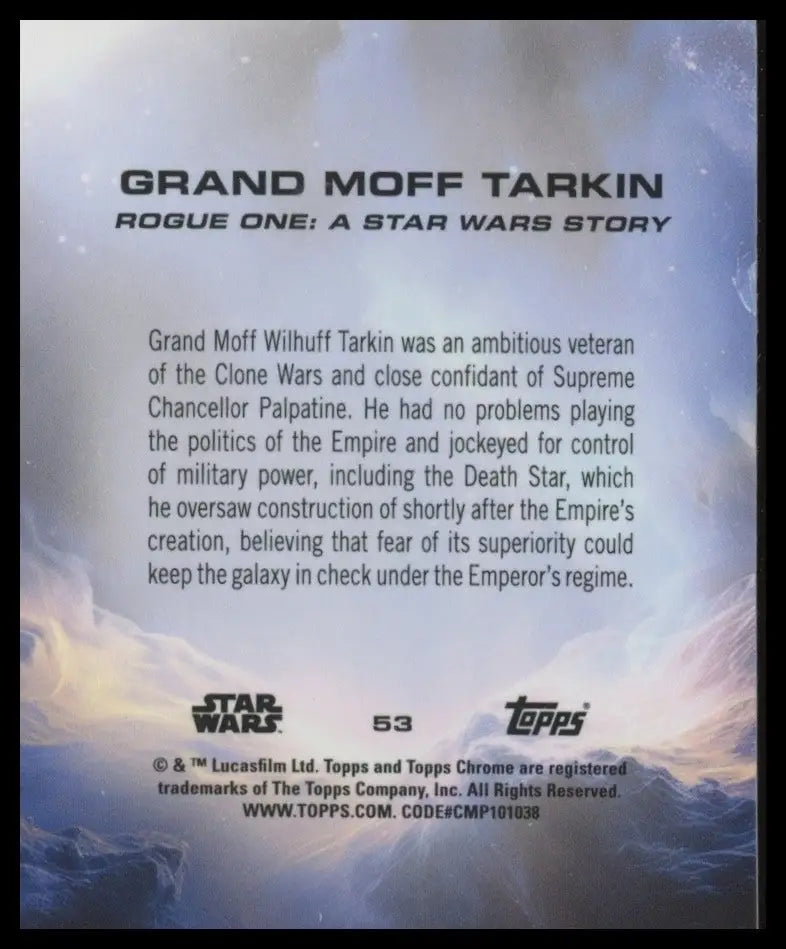 2025 Topps Chrome Star Wars Grand Moff Tarkin #53 Rogue One Trading Card - Star Wars Card Single