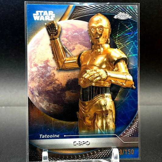 2025 Topps Chrome Star Wars Hyperspace Tatooine Blue Lazer /150 C-3PO CG01 - Star Wars Card Single