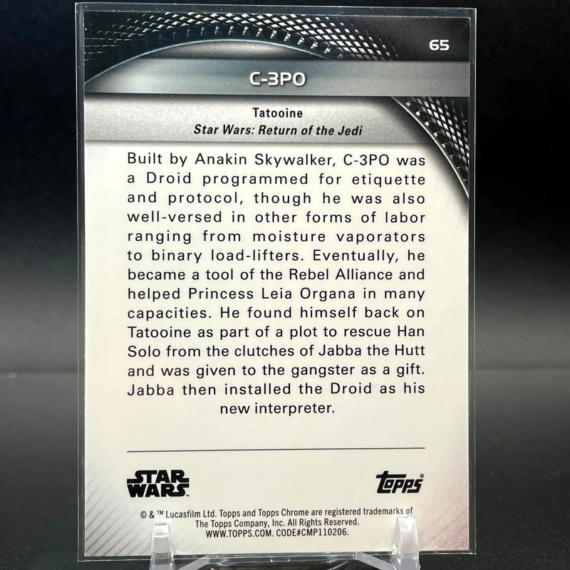 2025 Topps Chrome Star Wars Hyperspace Tatooine Blue Lazer /150 C-3PO CG01