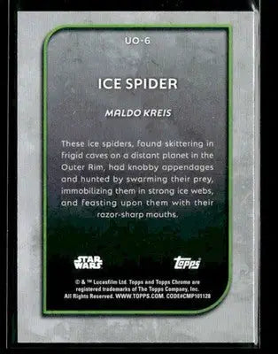 2025 Topps Chrome Star Wars Ice Spider #UO-6 Outer World Oddities