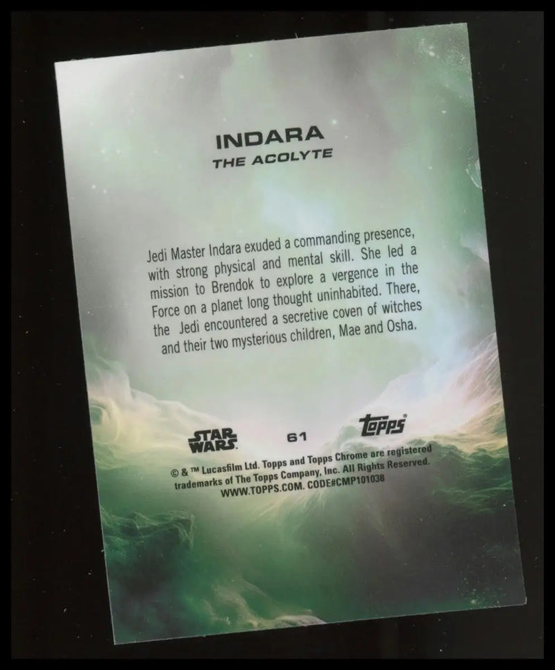 2025 Topps Chrome Star Wars Indara Debut #61 The Acolyte Trading Card - Star Wars Card Single