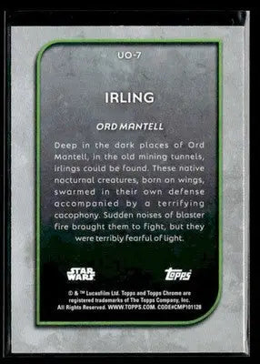2025 Topps Chrome Star Wars Irling #UO-7 Outer World Oddities Ord Mantell - Star Wars Card Single